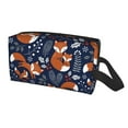 thumbnail image 2 of Goofa Cute Foxes Printed Toiletry Bag with Handle,Large Capacity Travel Makeup Cosmetic Bag for Women, Carry on Airport Airline Compliant Bag, 2 of 9