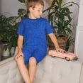 thumbnail image 4 of Balery Blue Glitter Conjunto de Pijama Infantil de Manga Corta con Estampado – Ropa de Dormir de Algodón Suave-Medium, 4 of 6