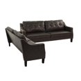 thumbnail image 4 of Poundex Furniture Gel Leatherette 2 Piece Sofa in Dark Brown, 4 of 5