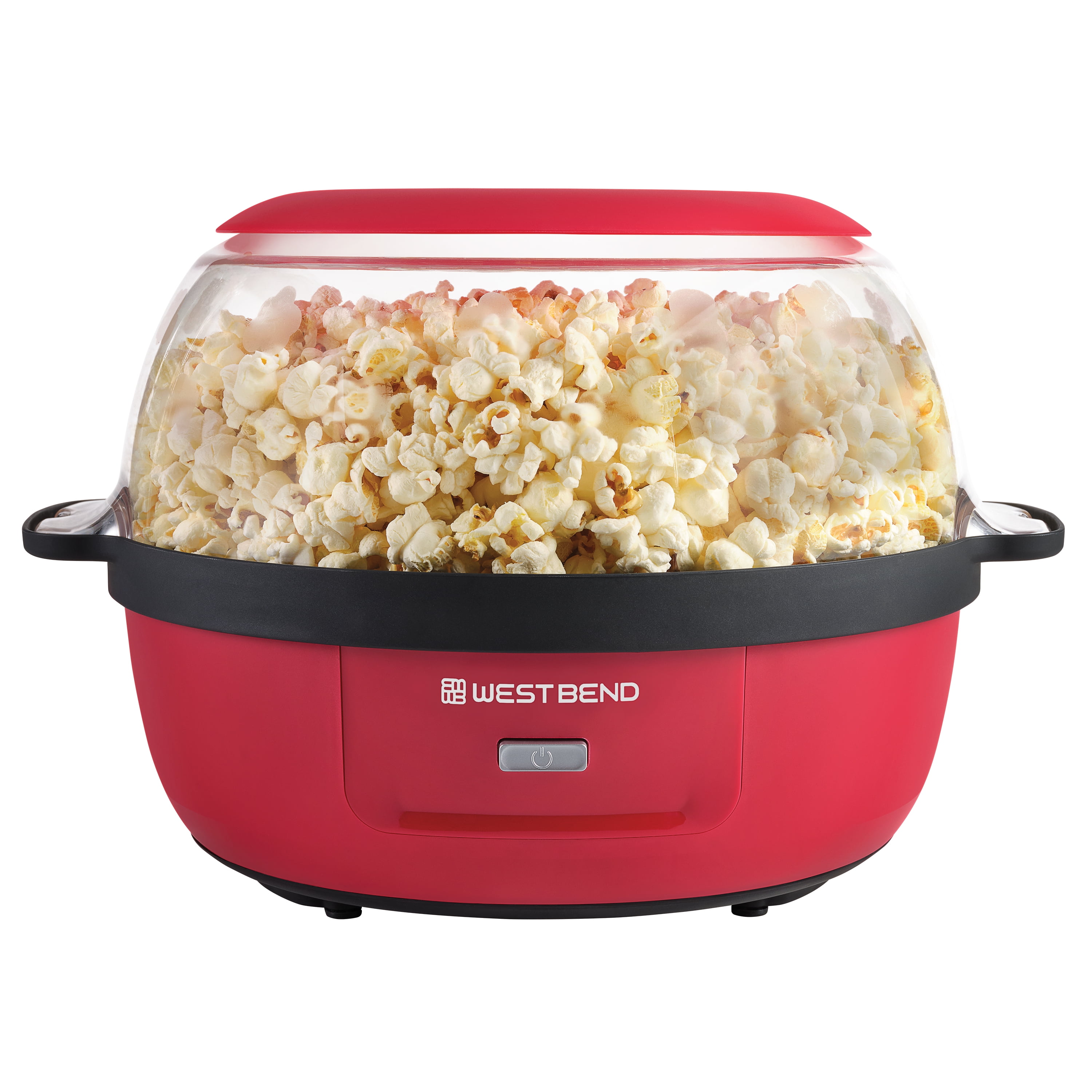 West Bend Compact Movie Theater Style Popcorn Machine and Cart with Onboard  Storage, 10-Cup Capacity, in Red (PCMC20RD13)