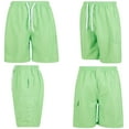 thumbnail image 2 of iBerryNY Mens Swim Trunks Quick Dry Cargo Shorts w/ Mesh Lining, 2 Pairs, Lime/Black, Large, 2 of 4
