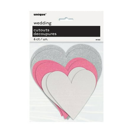 Paper Cut Out Heart Decorations, Assorted, 6-Count