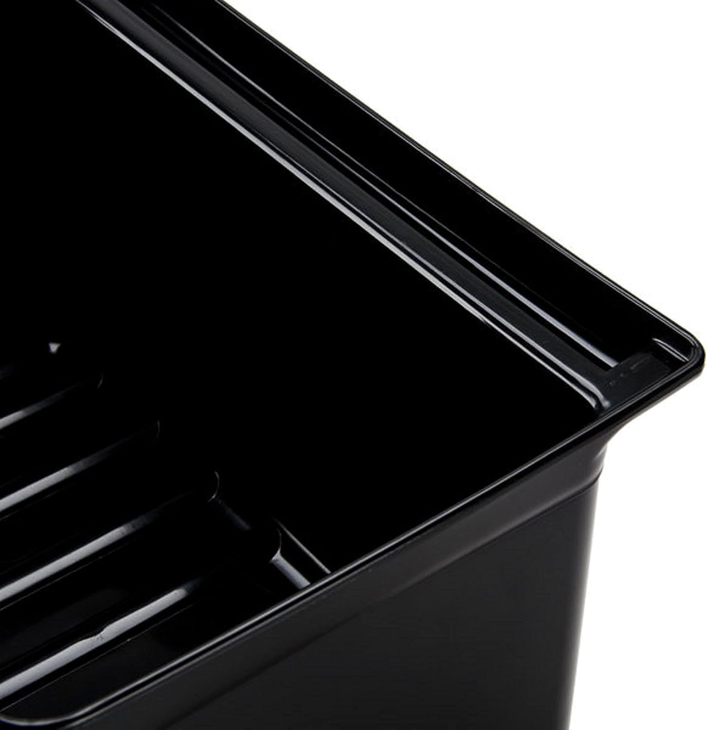 TrueCraftware- Silverware Bin Fits Rolling Utility Cart Heavy Duty Black Color 13" x 9-1/4" x 7"-Plastic Utensils Drawer Holder Kitchen Utensils Silverware Flatware Organizer