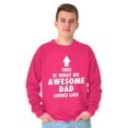 thumbnail image 3 of Fathers Day Looks Like Awesome Dad Men's Big & Tall Crewneck Sweatshirt Brisco Brands 2X, 3 of 5