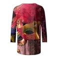 thumbnail image 5 of PMUYBHF T-Shirt Imprimé Joyeuses Fêtes Manches 3/4 Col Rond Blouse 2452 m, 5 of 5