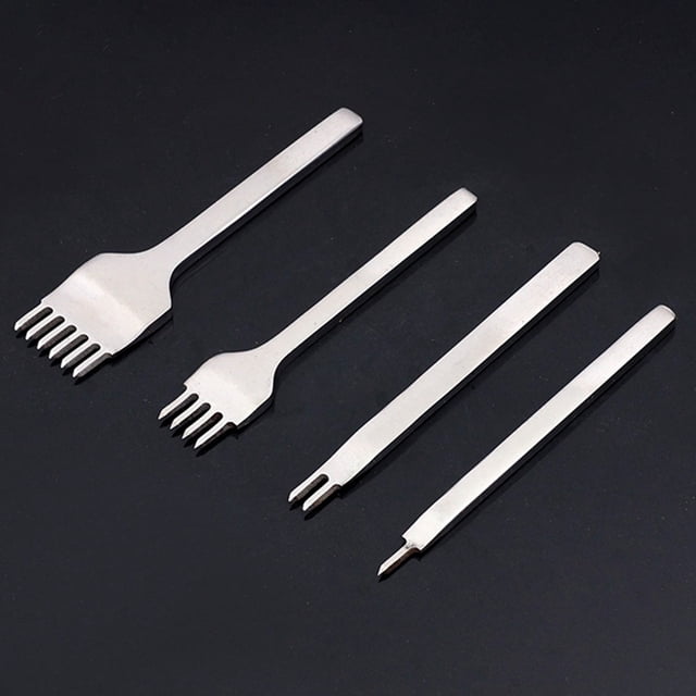 Zootealy Stainless Steel 1 2 4 6 Flat Chisel Leather Craft Tools Hole Punch Tool Set Diy Lacing Stitching Chisel Punch Tool 3mm Width