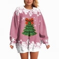 thumbnail image 5 of Towmus Womens Casual Long Sleeve Merry Christmas Crewneck Sweatshirt Christmas Tree Bright Graphic Pullover Tops, 5 of 7