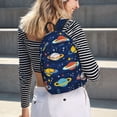 thumbnail image 6 of Picia Planets and Stars Printed Canvas Daypack - Stylish and Durable Vintage Compact Backpack - Class, Work, Travel, or Laptop Bookbag,Organized Compartments-Medium, 6 of 6