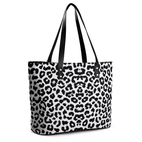 Leopard Print Woman Leather Handbags Large Tote Bag Fashion Portable Handbags With Zipper