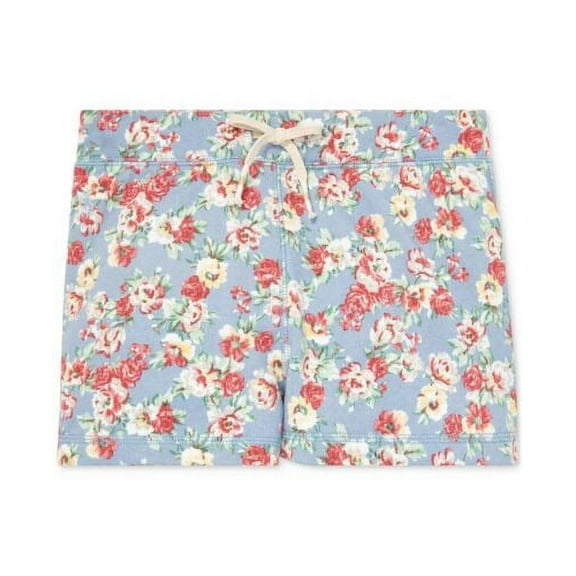 Polo Ralph Lauren BLUE Big Girls Floral Cotton French Terry Shorts, US 2T