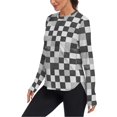 thumbnail image 2 of FORMRS Womens Long Sleeve Shirts UPF 50+ Sun Protection Quick Dry Fishing Hiking Tops, Size S-2XL, Black and Gray Plaid Pattern, 2 of 8