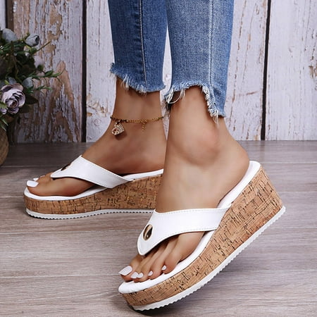 

Women Sandals Clearance 2023! Pejock Women s Flip-Flops Extremely Comfy Slides Sandals New Sloping Heel Casual Toe Sandals Clip Toe Slippers Summer Athletic Outdoor Beach Sandals