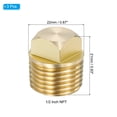 thumbnail image 2 of Uxcell 1/2 Inch NPT Boat Drain Plug, Tapones de drenaje de latón sólido para kayak, se adapta a la mayoría de los barcos, tono dorado 3 piezas, 2 of 7