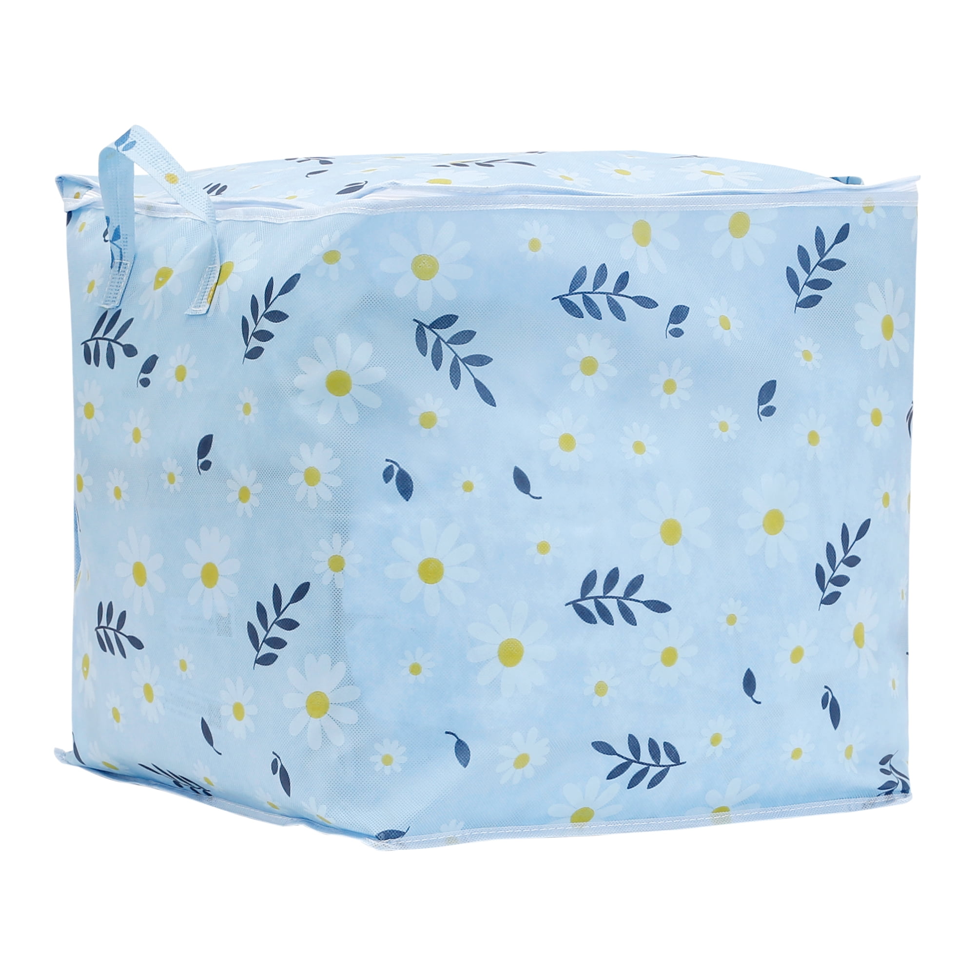Unique Bargains 1 Pc Clothes Storage Foldable Storage Bags Blue 17*17*17in