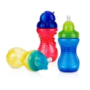 Nuby Flip It Straw Sippy Cup, 10oz, 3 pack