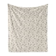 thumbnail image 1 of Diamond Soft Flannel Fleece Throw Blanket, Illustration of Geometric Gemstone Polygon Shape Outline Art Style, Cozy Plush for Indoor and Outdoor Use, 50" x 70", Eggshell Taupe, by Ambesonne, 1 of 6