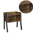 thumbnail image 2 of Table d'Appoint Empilable en Bois avec Pieds en Fer Inversé et Compartiment de Rangement, Marron et Noir, 2 of 2