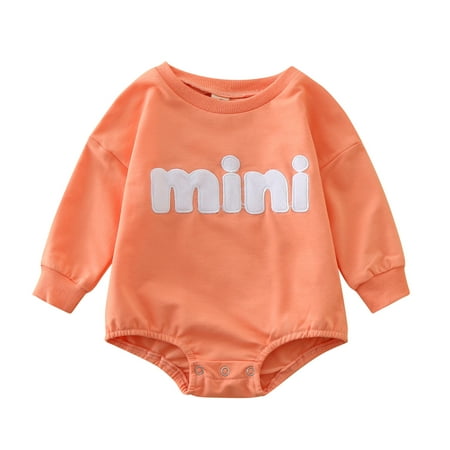

Romper Toddler Winter Long Sleeve Romper Bodysuit Boys Girls Cartoon Letter Prints For Baby Clothes