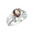 thumbnail image 3 of RYLOS Bagues pour Femmes Bague en Argent Sterling Ovale 9X7MM Pierre Précieuse et Diamants Design Classique Juin Quartz Fumé Bijoux pour Femmes Taille 9, 3 of 7
