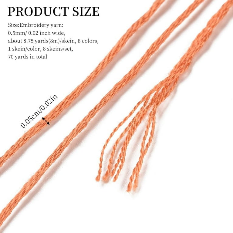 6 Ply Polyester Embroidery Yarn 8-Skein Gray Gradient Embroidery Thread ...