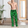 thumbnail image 2 of Uemuo Green Monster Pattern Men's Wide Leg Palazzo Lounge Pants with Pockets Light Weight Loose Comfy Casual Pajama Pants-Large, 2 of 6