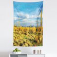 thumbnail image 1 of Floral Tapestry, Floral Cactus Catching the Last Sunrays Day Long Life Western Plant Print, Fabric Wall Hanging Decor for Bedroom Living Room Dorm, 5 Sizes, Yellow Blue Green, by Ambesonne, 1 of 1