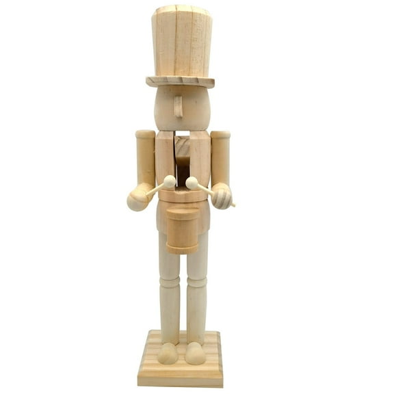 Huonawei Christmas Ornament Nutcracker 38cm Decorative Pine Wood Puppet King Soldier Ornament for Home
