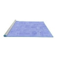 thumbnail image 2 of Ahgly Company Machine Washable Indoor Round Abstract Blue Modern Area Rugs, 6' Round, 2 of 4