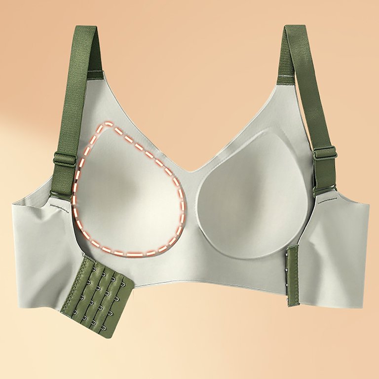 Wireless Push Up Bra For Women - Anti-Sagging, Deep Cup, Breathable, Lifting Full-Figure Support (Green, Size M)