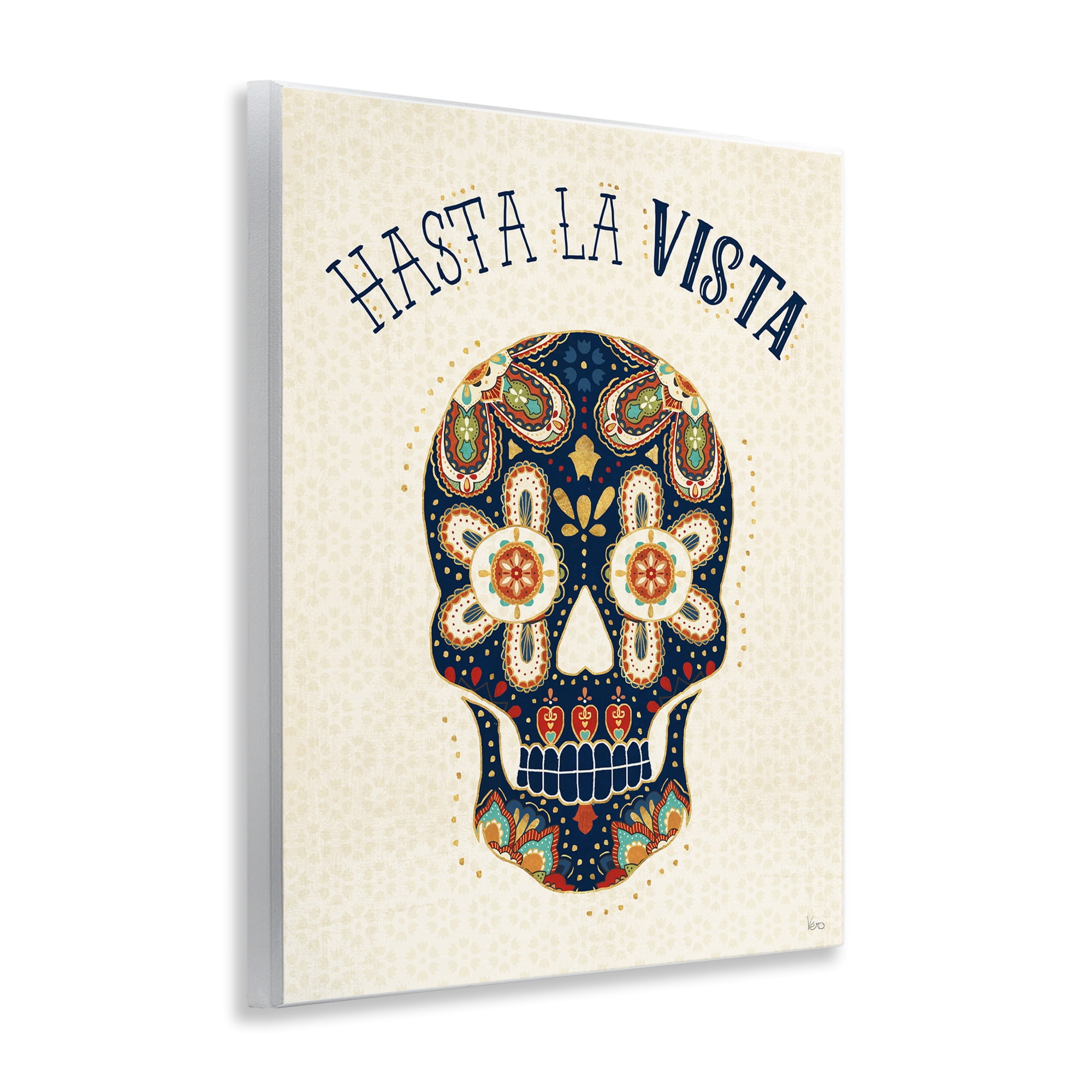 Stupell Industries Hasta la Vista Calavera Inspirational Quotes & Sayings Painting Unframed Art Print Wall Art, 11 x 14
