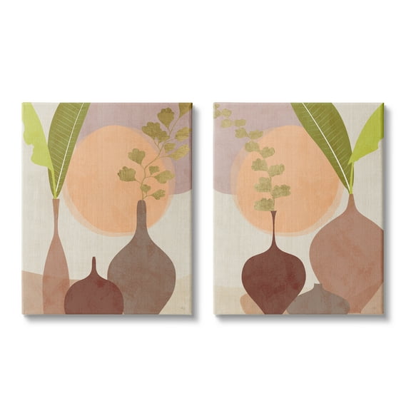 Stupell Industries Modern Boho Vases Botanical & Floral Painting Gallery Wrapped Canvas Art Print Wall Art, 16 x 20, Set of 2
