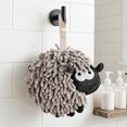 thumbnail image 2 of REGALWOVEN Chenille Hand Towels with Hanging Loop, 1 Pack Funny Bathroom Hand Towel in Sheep Shape, Absorbent Fast Drying Towels Grey 7" x 7", 2 of 6