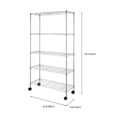 thumbnail image 2 of Karl Home 5 Tier Shelf Adjustable Wire Metal Shelving Rack Chrome 35.43"W x 13.78"D x 65"H, 2 of 5
