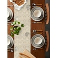 thumbnail image 2 of Beige Baroque Table Runner Cotton Linen 72 Inch Holiday Dresser Scarves, Retro Farmhouse Abstract Scroll Floral Tablerunner for Kitchen Coffee Dining Bedroom Living Room Dinner Scarf Décor 13''x72'', 2 of 9