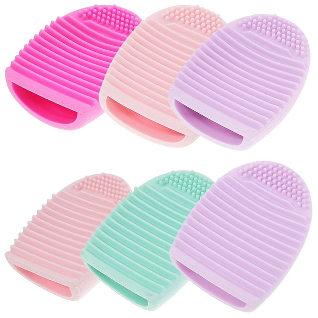 Silicone Makeup Brush Cleaner Mat for Thorough Cleaning Durable Reusable Assorted Color 6pcs
