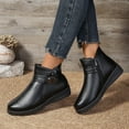 thumbnail image 3 of Chenyee Women's Mid Calf Boots Comfortable Thick Sole Fleece Lined Dress Bootites with Side Zipeer, 3 of 6