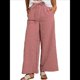 thumbnail image 2 of Pantalones Palazzo de Pierna para Mujer, Cintura Alta, con Cordón, Informales, Holgados, con Bolsillos, para Verano y Otoño. Rojo XXL, 2 of 10