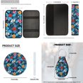 thumbnail image 7 of KUIFORTI Tropical Flower Automobile Seat Covers Set of 14 with Auto Center Console Armrest Pad Car Steering Wheel Cover Auto Seat Belt Cover Car Headrest Covers for Most Cars, 7 of 7