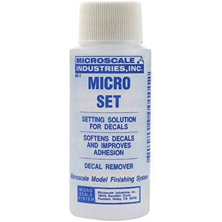 Microscale Industries, Inc. Micro Set, Micro Sol, Micro Mask, Micro Kristal Klear, 1 oz. Bottles, One of Each with Make Your Day Paintbrush Set