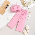 thumbnail image 3 of Byoo Little Girls Clothes Set Carnival Solid Color Sleeveless Spaghetti Strap Tank Top Trousers Outfits Kids Soft Comfort Sweatsuit Set, 3 of 8