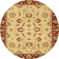 thumbnail image 1 of Ahgly Company Tapis d'Intérieur Rond Abstrait Orange Oriental, 4 Pieds Rond, 1 of 6