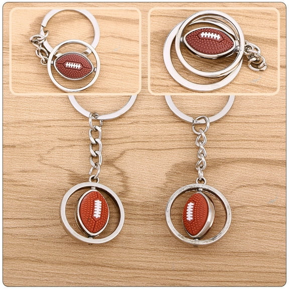 WHAMVOX  4 Pcs Sports Ball Keychains Colourful Football Rings for Car Keys