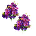 thumbnail image 2 of VINOIC 2 Pcs Artificial Faux Wildflowers Decor Outside - 28-Stem Chrysanthemum & Orchid Spray - UV Resistant Outdoor Artificial Flowers for Garden, Patio - Fade-Proof Silk Florals, 2 of 9