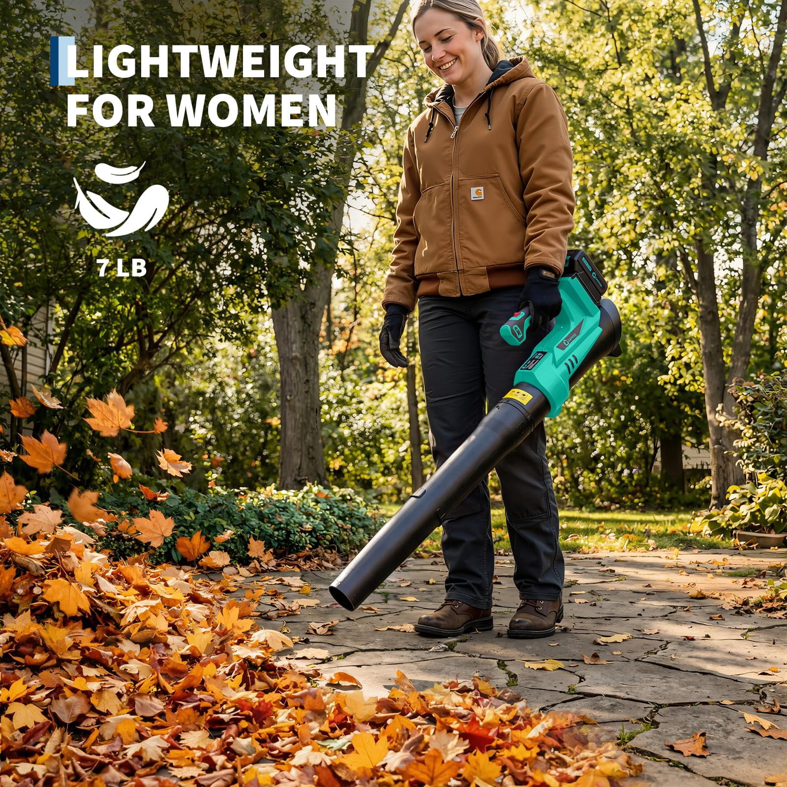 Cordless Leaf Blower - 550CFM & 150MPH, Electric Leaf Blower 2 * 2.0Ah Battery, 20V Blowers Cordless, Lightweight Battery Blowers for Lawn, Patio, Yard, Garden, Outdoor