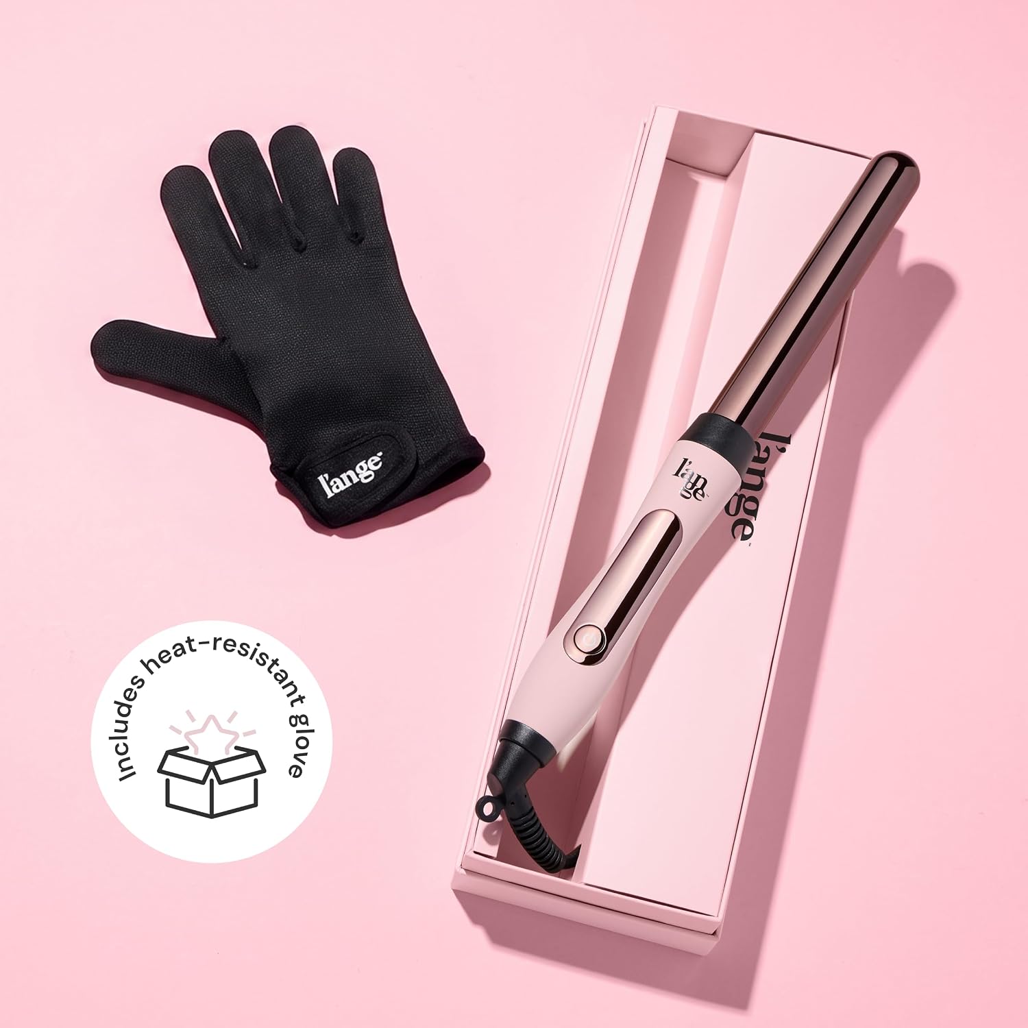 L'ange Hair Le Curl 1 Inch Titanium Curling Wand, Pink photo 8