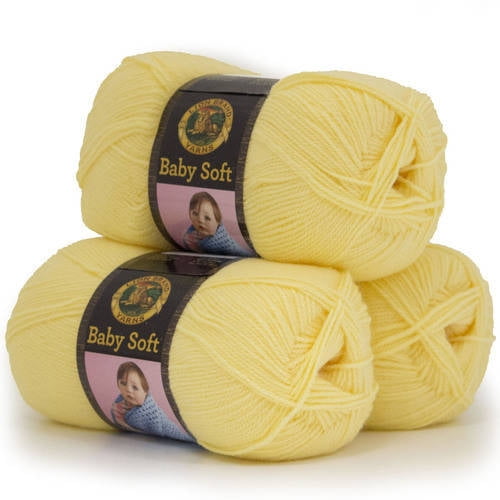 Lion Brand Yarn Baby Soft Lemonade DK Baby Light Acrylic, Nylon, Yellow