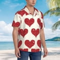 thumbnail image 3 of Honeii Love Print Men’s Hawaiian Shirt,Classic Button-Down Short Sleeve Shirt, for Beach, Vacation, and Outdoor Activities,Small, 3 of 7