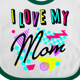 thumbnail image 4 of Inktastic I Love My Mom 80s Retro Style Boys or Girls Baby Bib, 4 of 4
