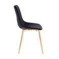 thumbnail image 2 of Ensemble de 2 chaises de salle à manger en velours noir Domina, 2 of 6