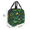 thumbnail image 2 of Pofeuu Dinosaurs and Tropical Leaves and Flowers Print Lunch Bag Lunch Box Insulated Lunch Bag Adult Lunch Box for Men and Women, 2 of 5